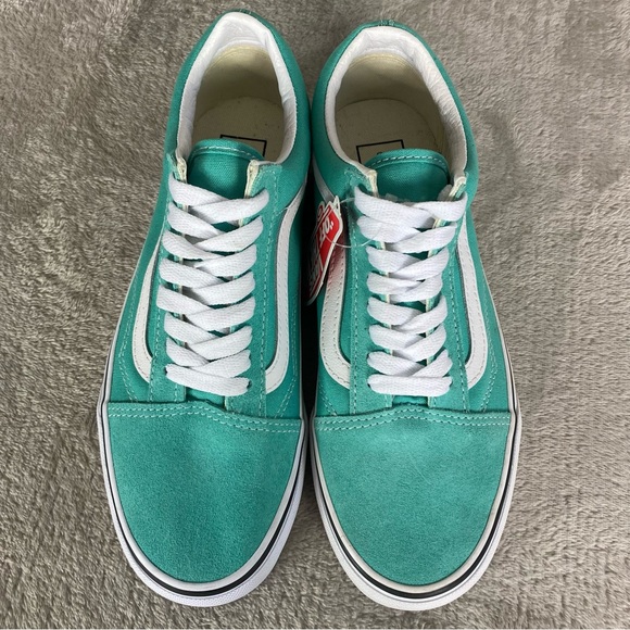 Vans Old Skool Womens Sneakers Size 8 Green White Suede Skate Shoes NEW - Picture 8 of 10